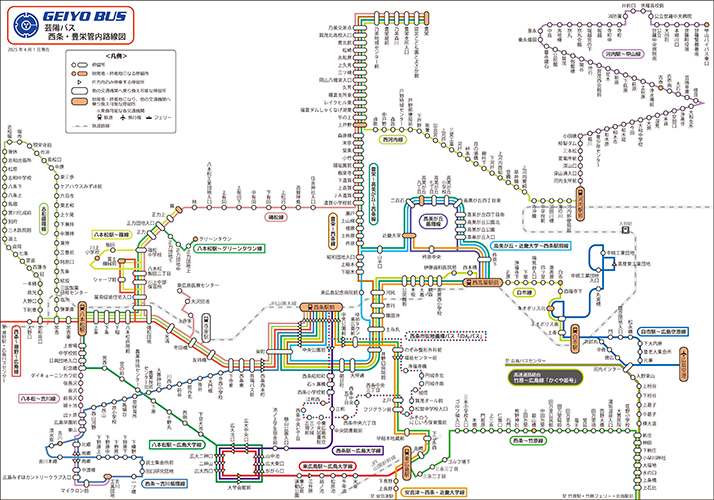 西条・豊栄管内路線図